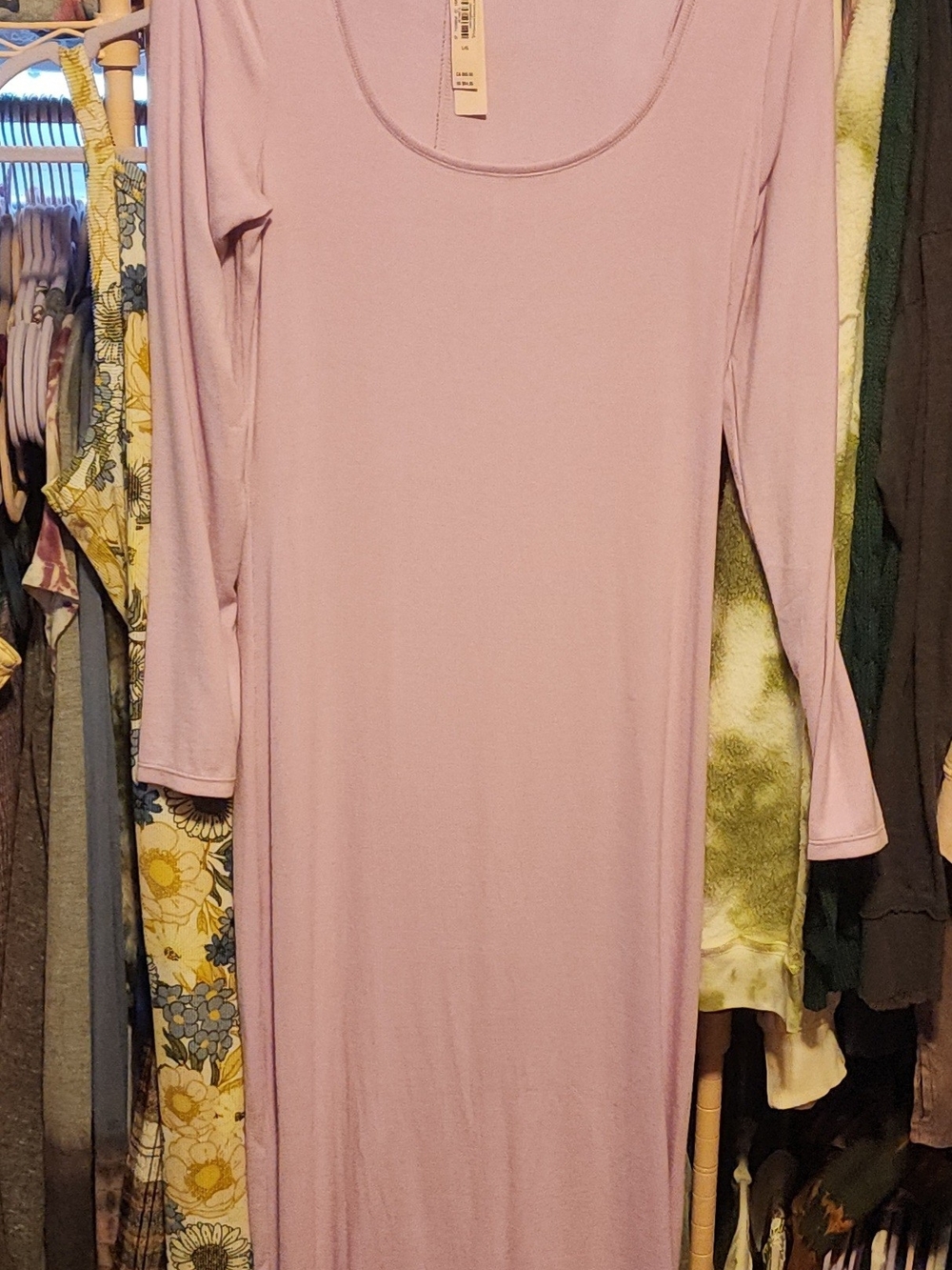 Victoria's Secret Lilac Long-Sleeve Scoop Neck Maxi Dress